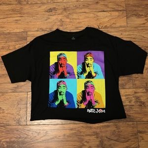 2Pac Poetic Justice Multi Color Crop Black Shirt L